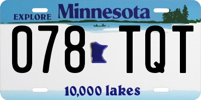 MN license plate 078TQT
