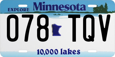 MN license plate 078TQV