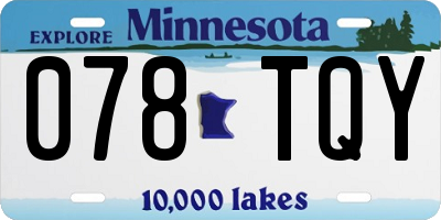 MN license plate 078TQY