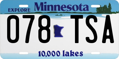 MN license plate 078TSA