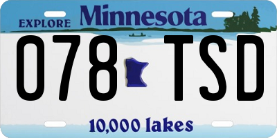 MN license plate 078TSD