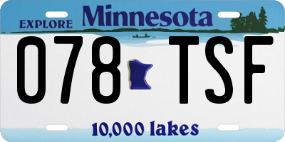 MN license plate 078TSF