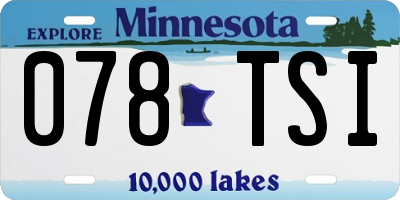 MN license plate 078TSI