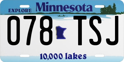MN license plate 078TSJ