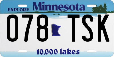 MN license plate 078TSK
