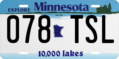 MN license plate 078TSL