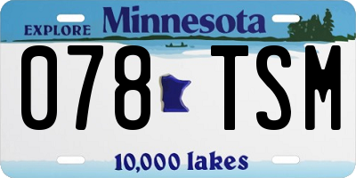 MN license plate 078TSM