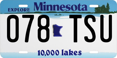 MN license plate 078TSU