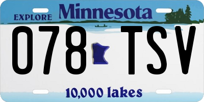 MN license plate 078TSV