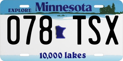 MN license plate 078TSX