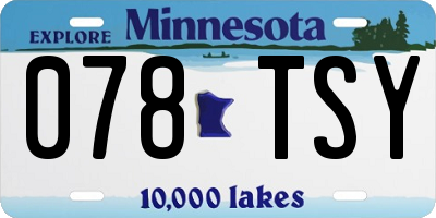 MN license plate 078TSY