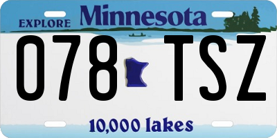 MN license plate 078TSZ