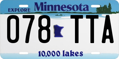 MN license plate 078TTA