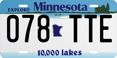 MN license plate 078TTE