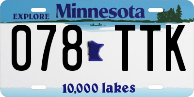 MN license plate 078TTK