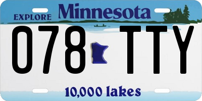 MN license plate 078TTY