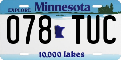 MN license plate 078TUC
