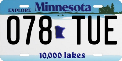 MN license plate 078TUE