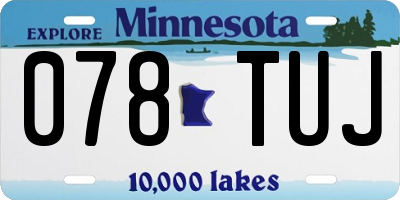 MN license plate 078TUJ
