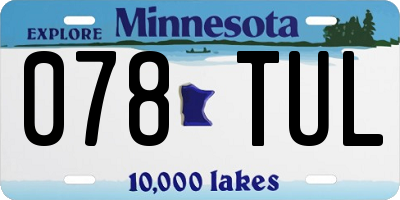 MN license plate 078TUL