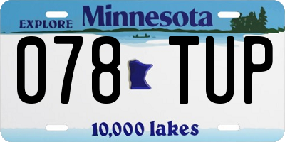 MN license plate 078TUP