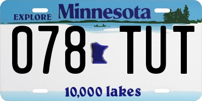 MN license plate 078TUT