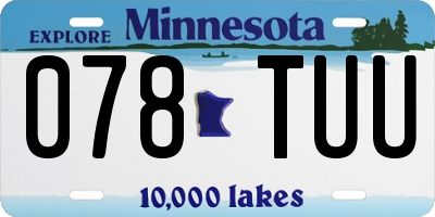 MN license plate 078TUU