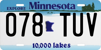 MN license plate 078TUV