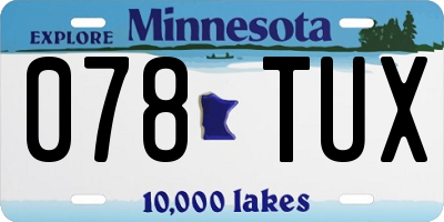 MN license plate 078TUX