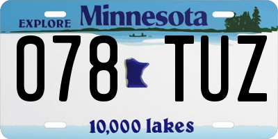 MN license plate 078TUZ