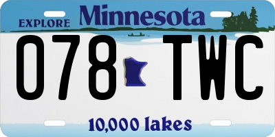 MN license plate 078TWC