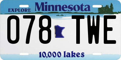 MN license plate 078TWE