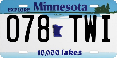 MN license plate 078TWI