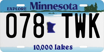 MN license plate 078TWK