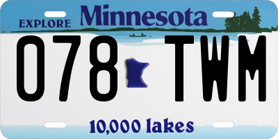 MN license plate 078TWM