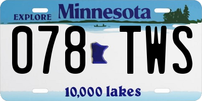 MN license plate 078TWS