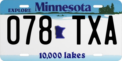 MN license plate 078TXA