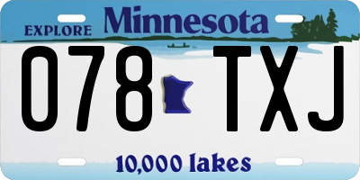 MN license plate 078TXJ