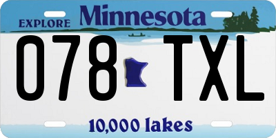 MN license plate 078TXL