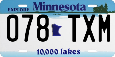 MN license plate 078TXM