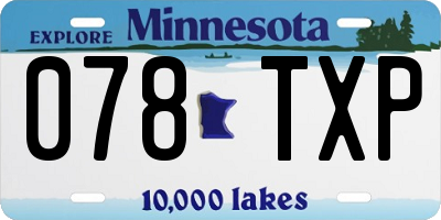 MN license plate 078TXP