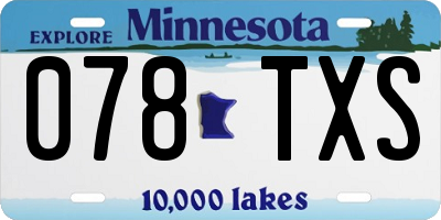MN license plate 078TXS