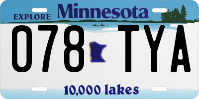 MN license plate 078TYA