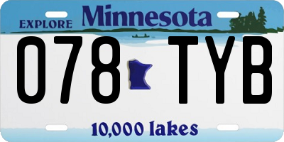 MN license plate 078TYB