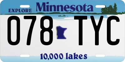 MN license plate 078TYC