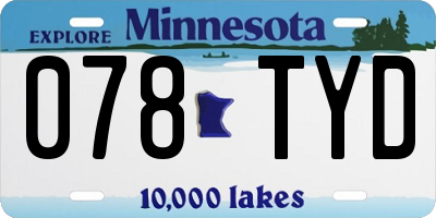 MN license plate 078TYD