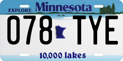 MN license plate 078TYE