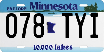 MN license plate 078TYI