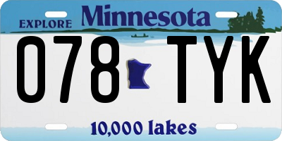 MN license plate 078TYK