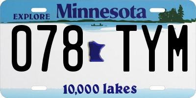 MN license plate 078TYM